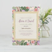 Vintage Inspired Fig Wedding Invitation (Debout devant)