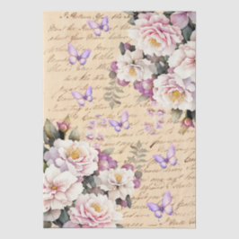 Vintage Inspired Floral Love Letter Decoupage Tissuepapier