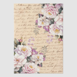 Vintage Inspired Floral Love Letter Decoupage Tissuepapier