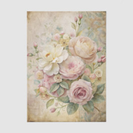 Vintage Inspired Pastel Rose Boquet Floral Pattern Tissuepapier