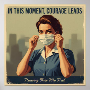 Vintage Inspirerende Verpleegster Poster