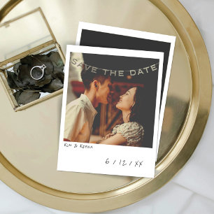 Vintage Instant Foto Save The Date Kaart