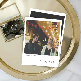 Vintage Instant Foto Save The Date Kaart