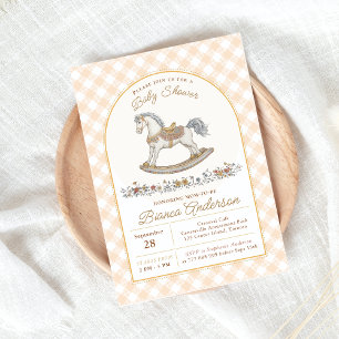 Vintage Invitation Baby shower à cheval à roches