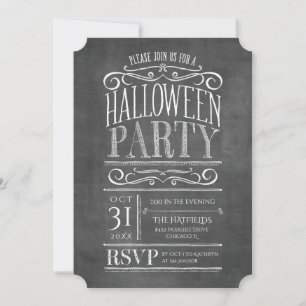 Vintage Invitation de la partie Halloween Chalkboa