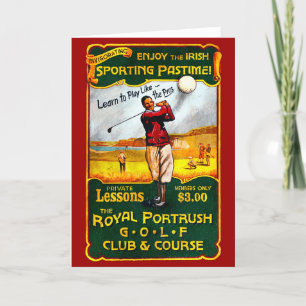 Vintage Irish Golf Kaart