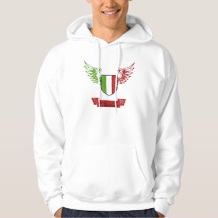 Vintage Italiaanse Vlag Vleugels Hoodie Sweatshirt