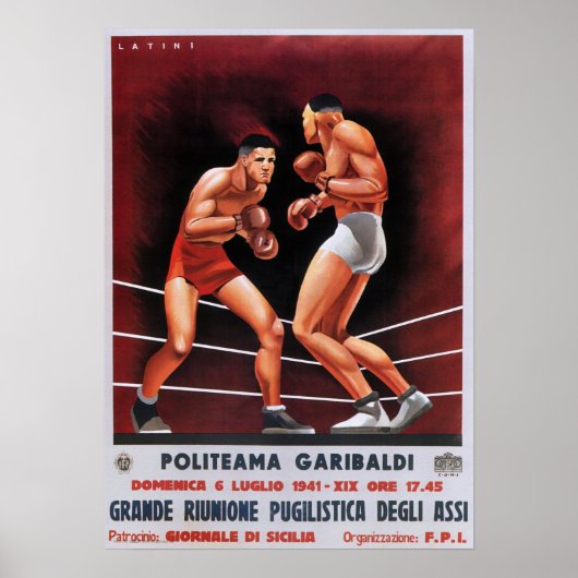 Vintage Italian Boxing Poster (Devant)