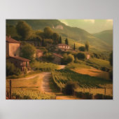 Vintage Italian Countryside Landscape Poster (Voorkant)