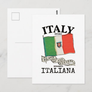 Vintage Italië Land Vlag Briefkaart