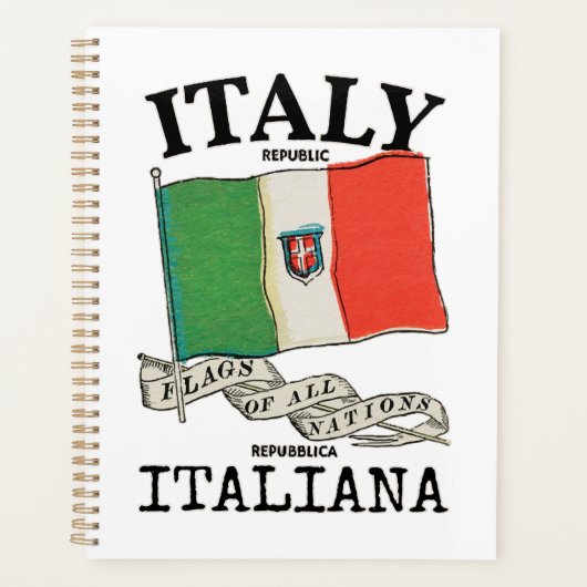 Vintage Italië Land Vlag Planner (Voorkant)