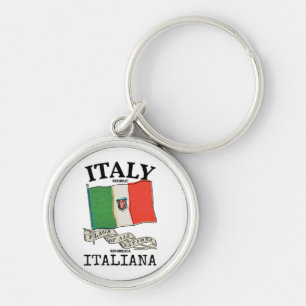 Vintage Italië Land Vlag Sleutelhanger