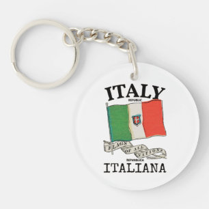Vintage Italië Land Vlag Sleutelhanger