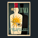 Vintage Italie Liqueur Alcool Vin Art Déco Poster<br><div class="desc">Reproduction d'une affiche publicitaire pour une affiche Art Déco de la marque italienne Alcohol Retro. numériquement rénové pour faire ressortir les couleurs d'origine,  encore mieux et réparer autant d'imperfections que possible.</div>