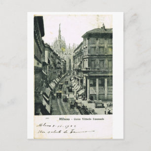 Vintage Italië, Milaan, Corso Vittorio Emmanuele Briefkaart