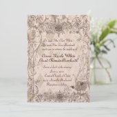 Vintage italien, Faire-part de mariage rose pâle (Debout devant)