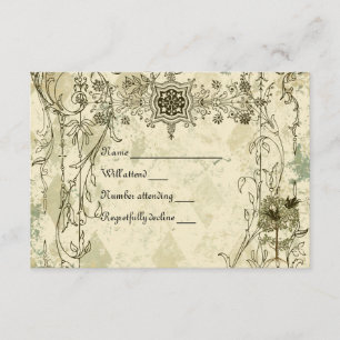 Vintage italien Verdigris rsvp avec enveloppes