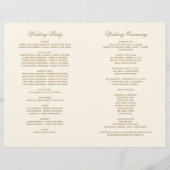 Vintage ivoire Antique Flourish Programmes de mari (Dos)