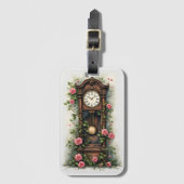 Vintage Ivy Rose Grandfather Clock Bagagelabel (Voorkant (verticaal))