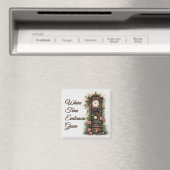 Vintage Ivy Rose Grandfather Clock Magneet (Insitu (Vaatwasser))