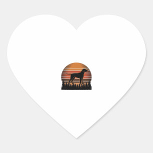 Vintage Jachthond Zonsondergang Bos Vector Design_ Hart Sticker