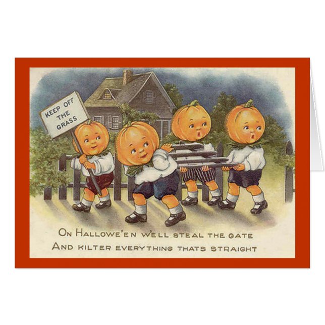 Vintage Jack o' Lantern Boys Steeling Gate (Devant horizontal)