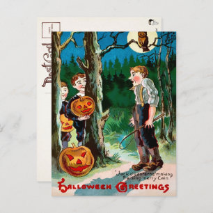 Vintage Jack o' Lantern Halloween Briefkaart