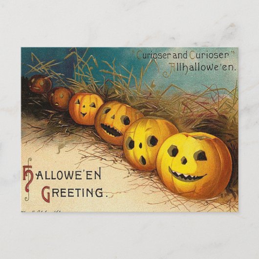 Vintage Jack O'Lantern Halloween Briefkaart (Voorkant)