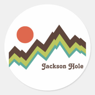 Vintage Jackson Hole Ronde Sticker