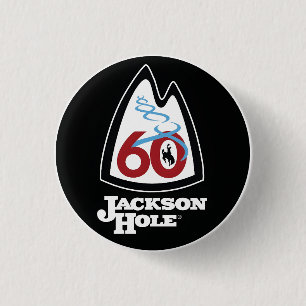 Vintage Jackson Hole Ski Resort Wyoming cadeaus Ronde Button 3,2 Cm