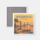 Vintage Jacksonville Florida Magneet (Voorkant / Achterkant)