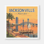 Vintage Jacksonville Florida Magneet (Voorkant)