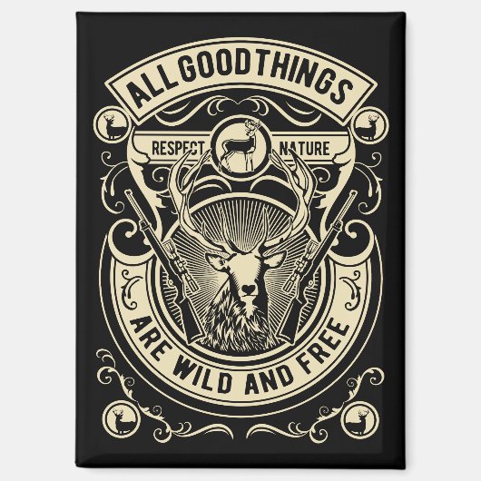 Vintage jagen magneet (Voorkant)