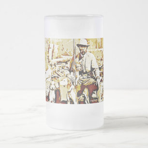 Vintage Jager die met Honden Berijpte Mok