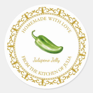Vintage Jalapeno Jelly Étiquette l Blanc