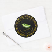 Vintage Jalapeno Jelly Étiquette l Noir (Enveloppe)
