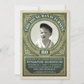 Vintage Jalon Anniversaire Invitations Votre Photo (Devant)