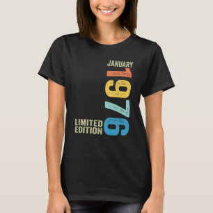 Vintage januari 1976 47 jaar oud 47e verjaardag Bo T-shirt