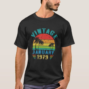 Vintage januari 1979 43 jaar oud 43e verjaardag de t-shirt