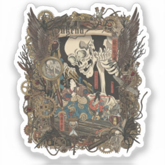 Vintage Japanese Gothic Collage  Sticker