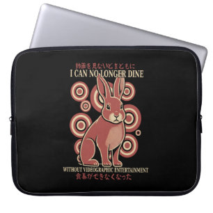 Vintage Japanese Konijn Eet Video Meme Eclectisch Laptop Sleeve
