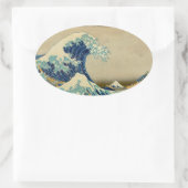 Vintage Japanese Painting Of Great Wave Ovale Sticker (Tas)
