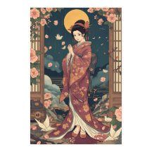 Vintage Japanse Anime Kimono Meisje Esthetische Ku
