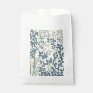 Vintage Japanse Blauwe Botanische: Crème Blad Vare Bedankzakje