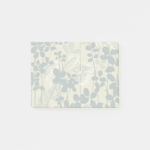 Vintage Japanse Blauwe Botanische: Crème Blad Vare Post-it® Notes