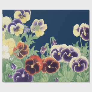 Vintage Japanse driekleurig viooltje bloem Ukiyo-e Cadeaupapier