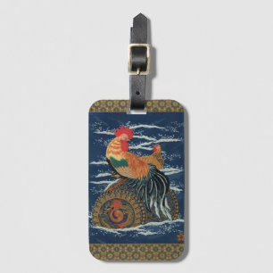 Vintage Japanse Haan Kip Draak Kunst Bagagelabel