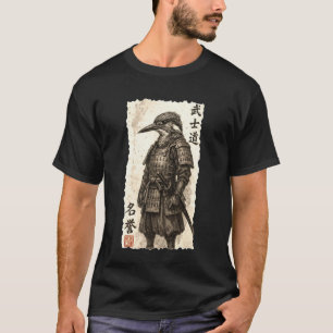 Vintage Japanse IJsvogel Sumi-e Kunstprint T-shirt