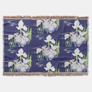 Vintage Japanse Iris Kunstprint Kogyo Tsukioka Deken