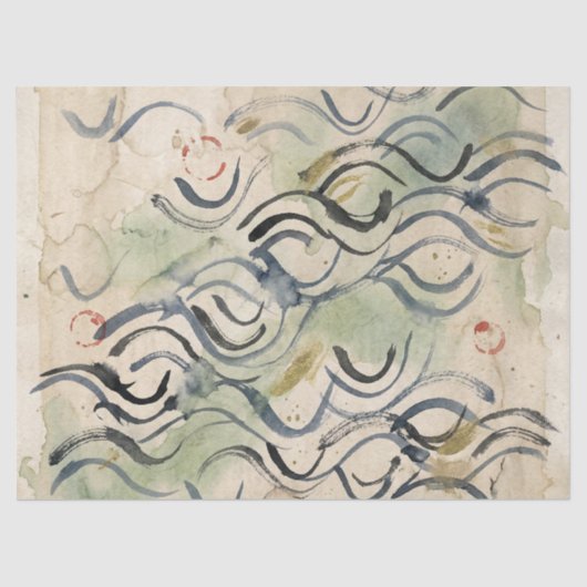 Vintage Japanse kalligrafiekunst (6) Tissuepapier (Voorkant)